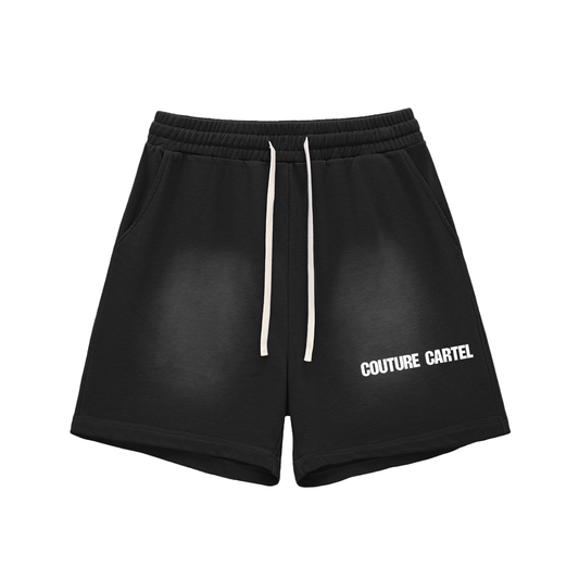 Sun Fade Raw Edge Cotton Shorts